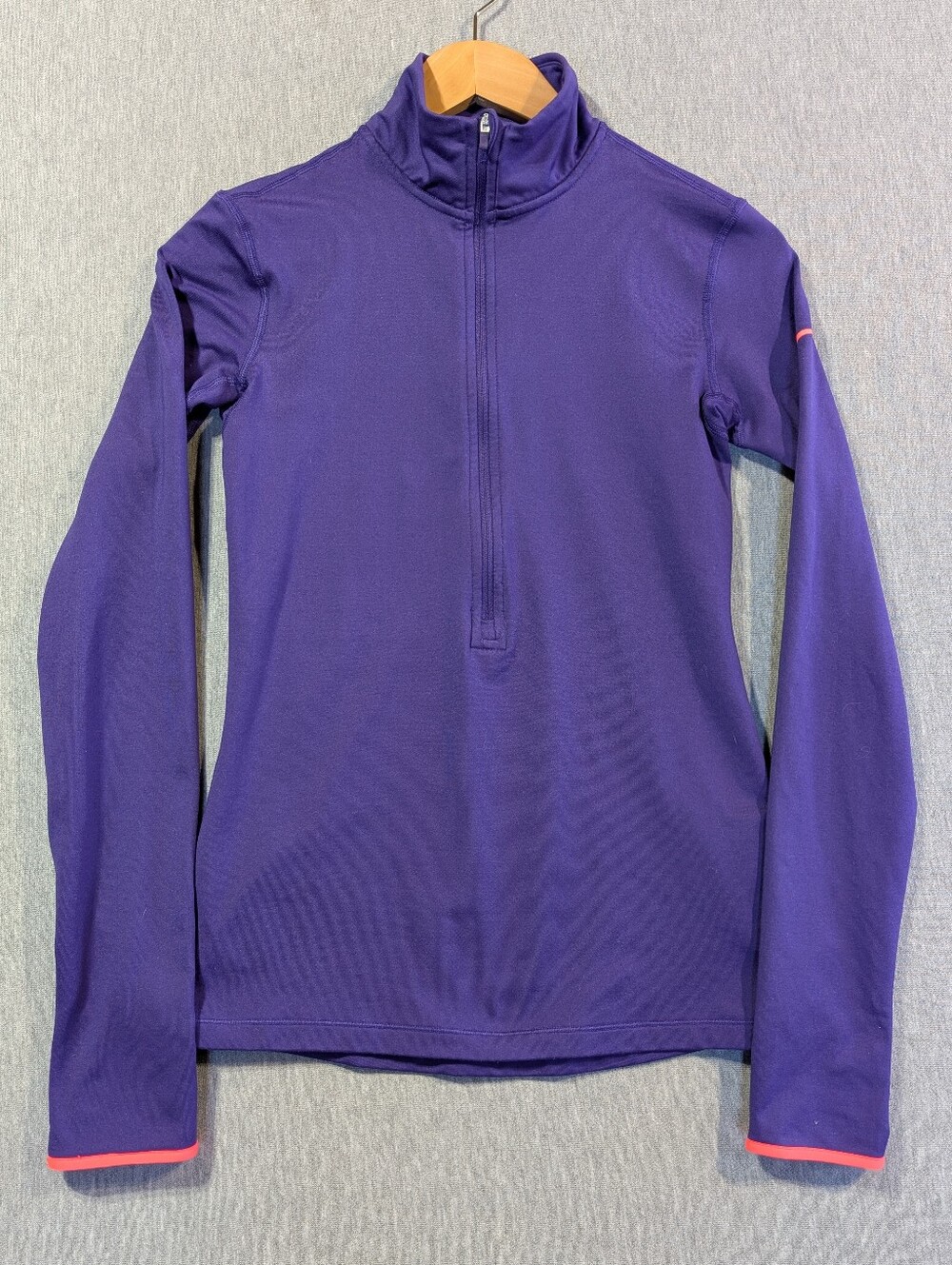 Nike Pro Dri-Fit Pullover Running Jacket Small Purple Pink 1/2 Zip